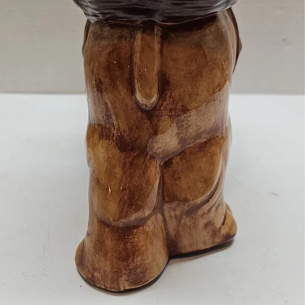 Vintage 1970s Glazed Ceramic Elephant Planter